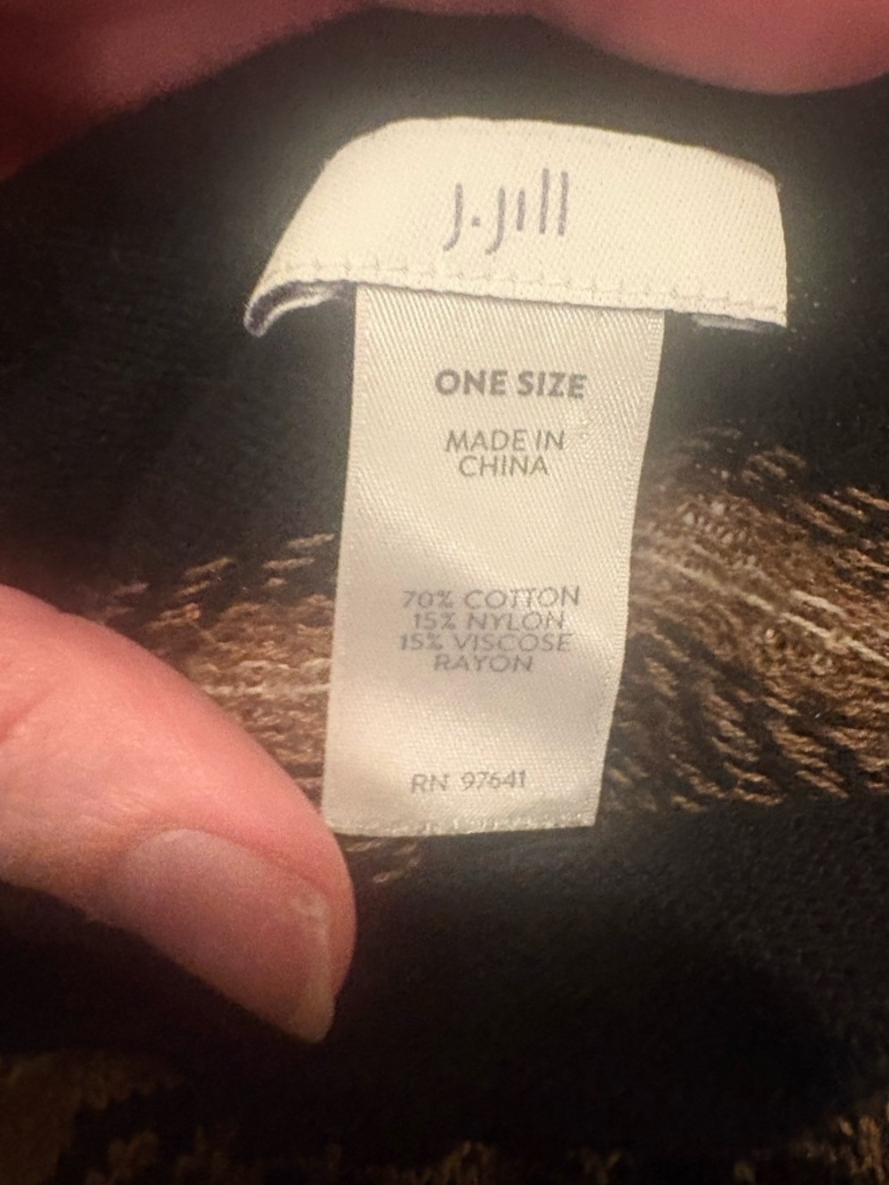 J. Jill Striped Knit Poncho in Black and Tan - Picture 6 of 6